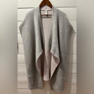 📍LOLË Gray & pink open front long cardigan ONE SIZE